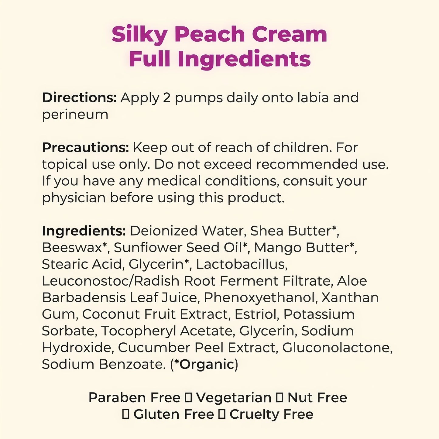 Parlor Games Silky Peach Cream Bioidentical for Women